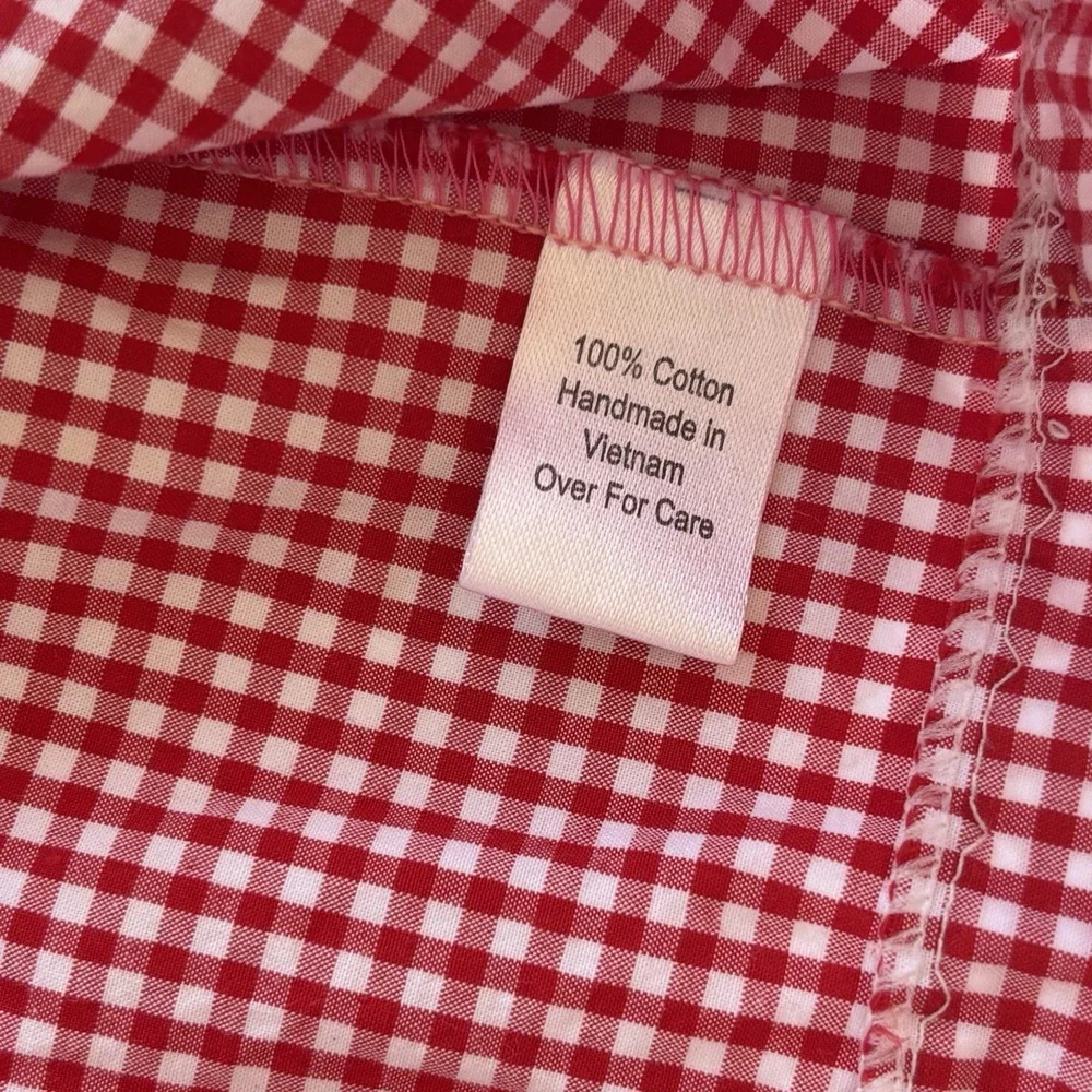 Fantaisie Kids Smocked Embroidered Train Dress Girls 4 Red White Gingham Holiday